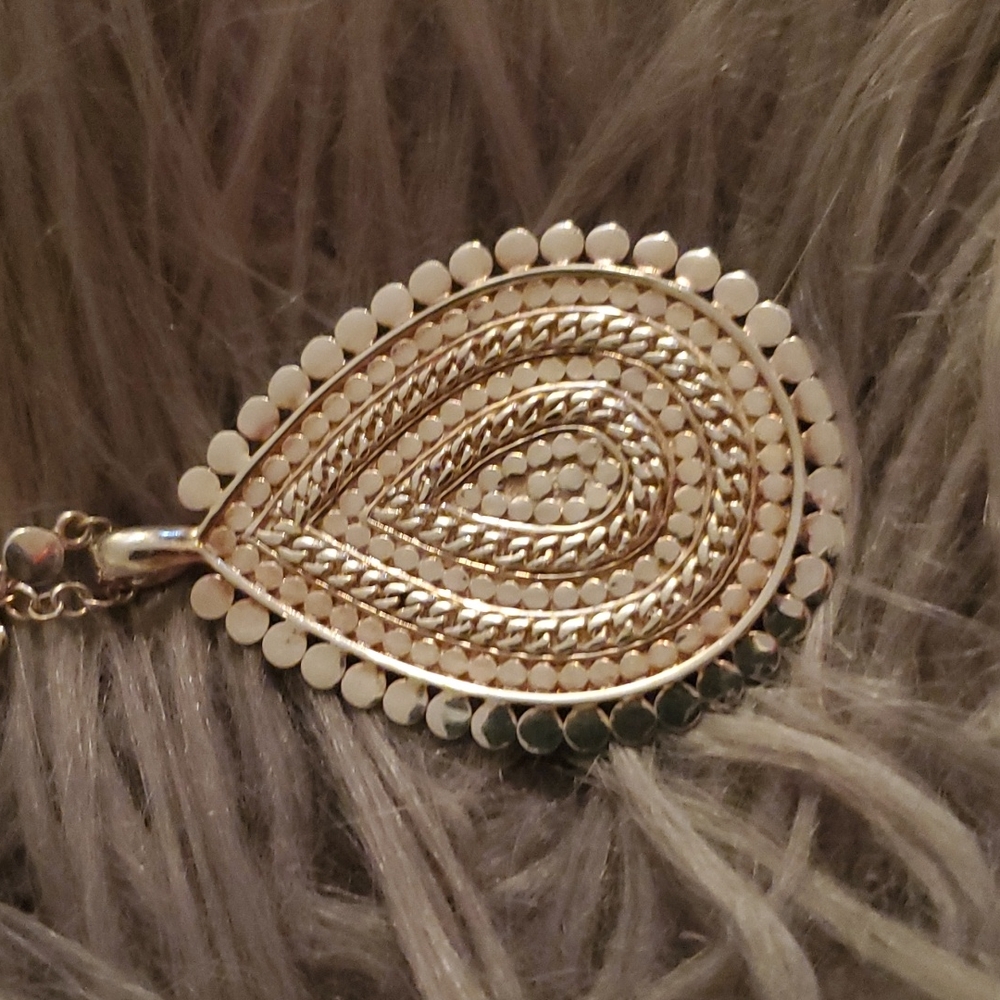 Anna Beck LARGE SCALLOPED, MAINLY SILVER with hints of gold necklace - Authentic